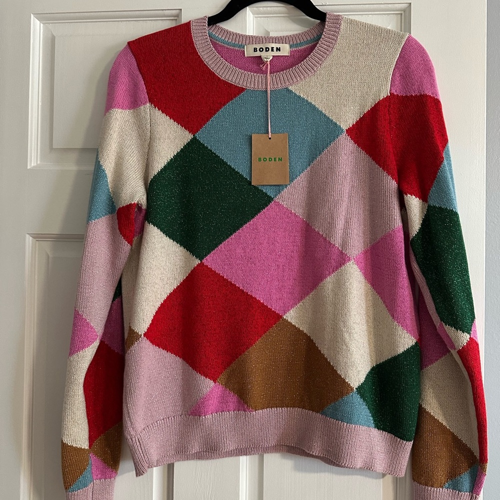 Boden Women's Multicolor Argyle Sweater